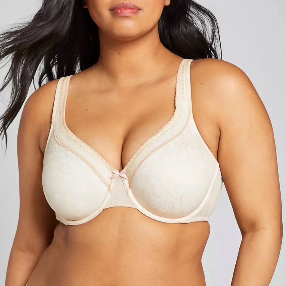 CACIQUE Women’s Full Coverage Bra with Lace Underwire Plus Size 38D NWT